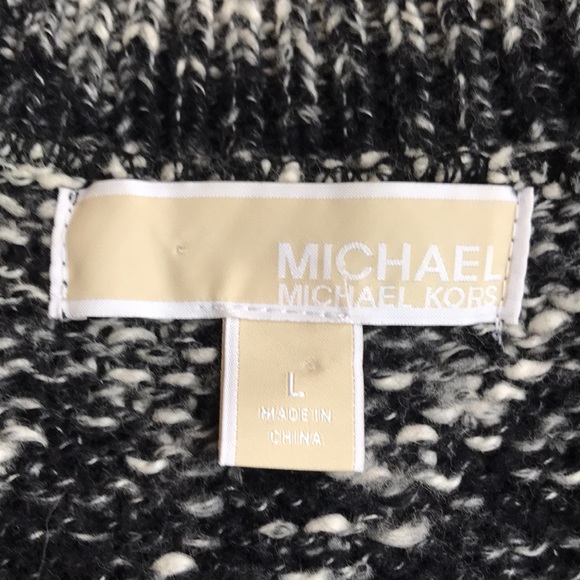 Michael Kors Black, Gray & White Long Knit Cardigan - Picture 12 of 14